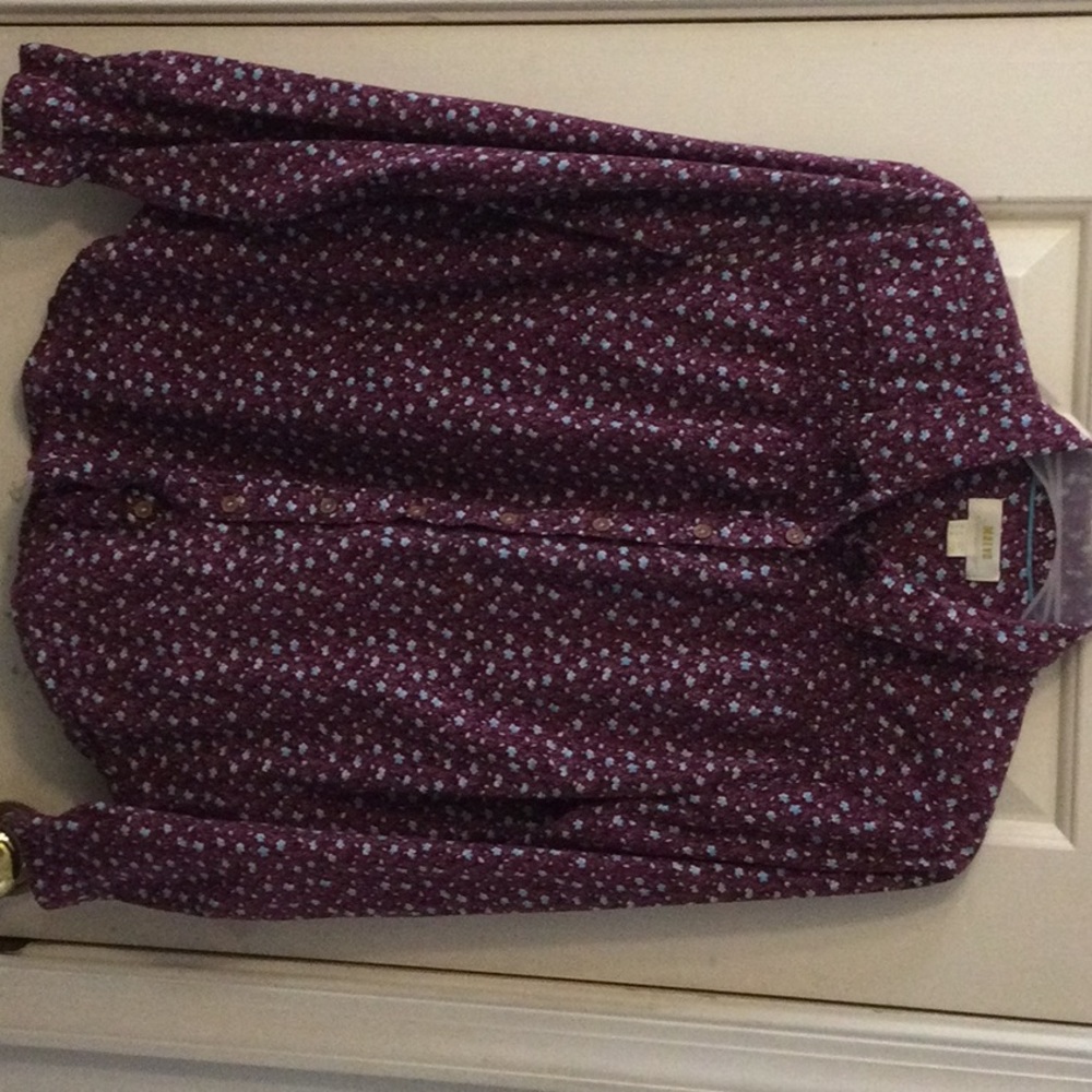 Burgundy long sleeve blouse